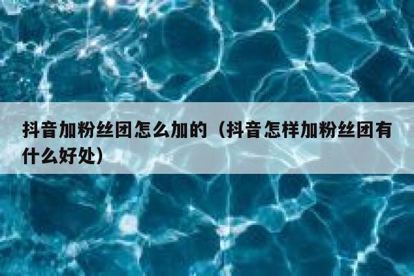 抖音加粉丝团怎么加的(抖音怎样加粉丝团有什么好处) 第1张 抖音加粉丝团怎么加的(抖音怎样加粉丝团有什么好处) 第1张