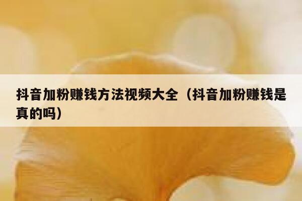 抖音加粉赚钱方法视频大全(抖音加粉赚钱是真的吗) 第1张 抖音加粉赚钱方法视频大全(抖音加粉赚钱是真的吗) 第1张