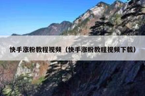 快手涨粉教程视频(快手涨粉教程视频下载) 第1张 快手涨粉教程视频(快手涨粉教程视频下载) 第1张