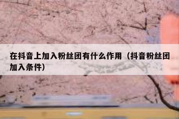 在抖音上加入粉丝团有什么作用(抖音粉丝团加入条件) 第1张 在抖音上加入粉丝团有什么作用(抖音粉丝团加入条件) 第1张