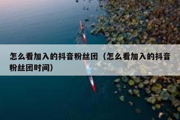怎么看加入的抖音粉丝团（怎么看加入的抖音粉丝团时间） 第1张