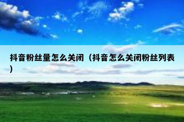 抖音粉丝量怎么关闭(抖音怎么关闭粉丝列表) 第1张 抖音粉丝量怎么关闭(抖音怎么关闭粉丝列表) 第1张