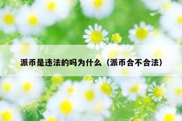 派币是违法的吗为什么(派币合不合法) 第1张 派币是违法的吗为什么(派币合不合法) 第1张