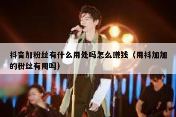 抖音加粉丝有什么用处吗怎么赚钱（用抖加加的粉丝有用吗） 第1张