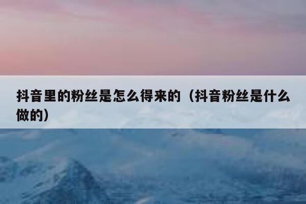 抖音里的粉丝是怎么得来的(抖音粉丝是什么做的) 第1张 抖音里的粉丝是怎么得来的(抖音粉丝是什么做的) 第1张