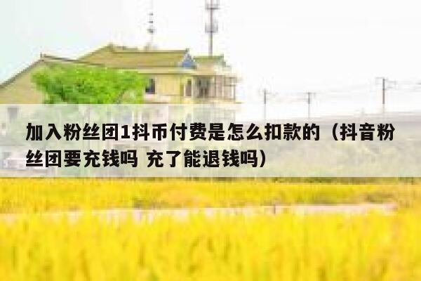 加入粉丝团1抖币付费是怎么扣款的(抖音粉丝团要充钱吗 充了能退钱吗) 第1张 加入粉丝团1抖币付费是怎么扣款的(抖音粉丝团要充钱吗 充了能退钱吗) 第1张