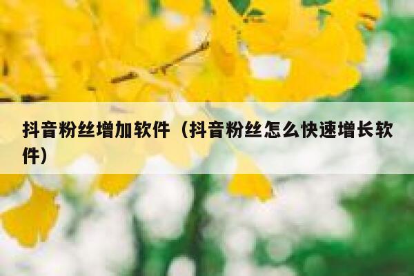 抖音粉丝增加软件(抖音粉丝怎么快速增长软件) 第1张 抖音粉丝增加软件(抖音粉丝怎么快速增长软件) 第1张