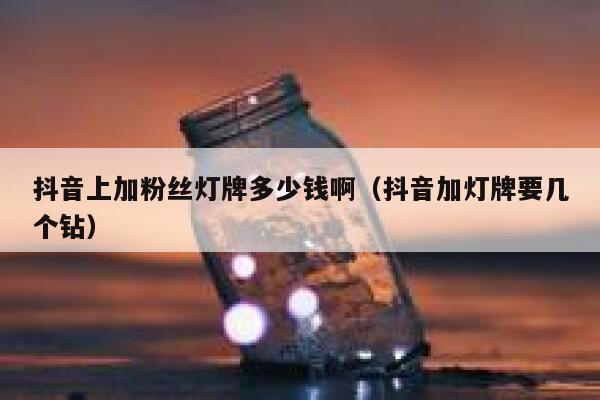 抖音上加粉丝灯牌多少钱啊（抖音加灯牌要几个钻） 第1张