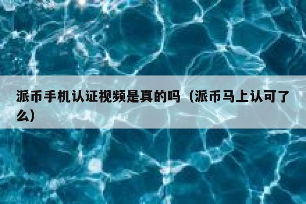 派币手机认证视频是真的吗（派币马上认可了么） 第1张