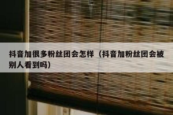 抖音加很多粉丝团会怎样(抖音加粉丝团会被别人看到吗) 第1张 抖音加很多粉丝团会怎样(抖音加粉丝团会被别人看到吗) 第1张