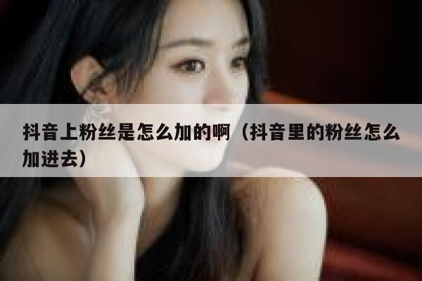 抖音上粉丝是怎么加的啊(抖音里的粉丝怎么加进去) 第1张 抖音上粉丝是怎么加的啊(抖音里的粉丝怎么加进去) 第1张