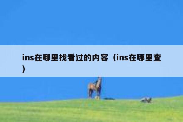 ins在哪里找看过的内容(ins在哪里查) 第1张 ins在哪里找看过的内容(ins在哪里查) 第1张