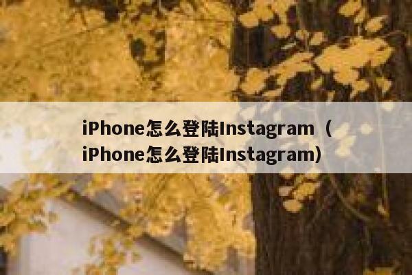 iPhone怎么登陆Instagram(iPhone怎么登陆Instagram) 第1张 iPhone怎么登陆Instagram(iPhone怎么登陆Instagram) 第1张