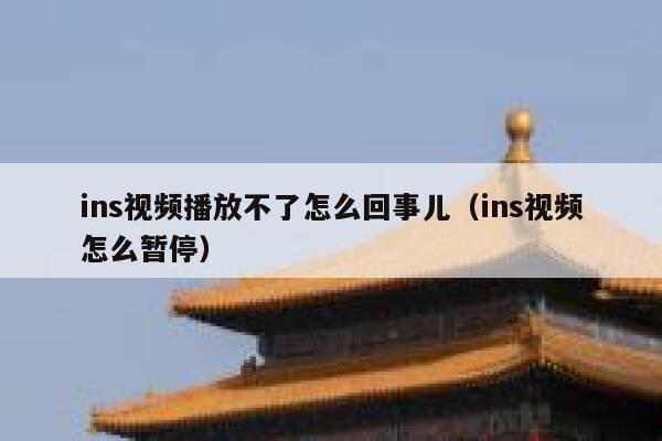 ins视频播放不了怎么回事儿（ins视频怎么暂停） 第1张