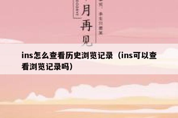 ins怎么查看历史浏览记录(ins可以查看浏览记录吗) 第1张 ins怎么查看历史浏览记录(ins可以查看浏览记录吗) 第1张