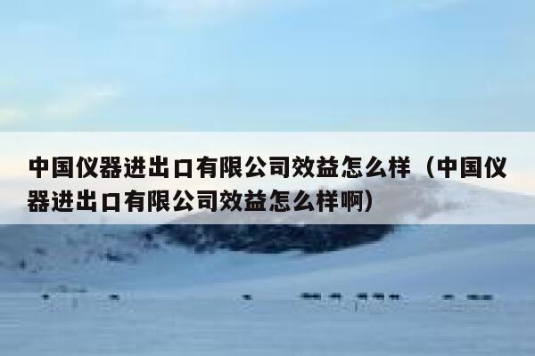 中国仪器进出口有限公司效益怎么样(中国仪器进出口有限公司效益怎么样啊) 第1张 中国仪器进出口有限公司效益怎么样(中国仪器进出口有限公司效益怎么样啊) 第1张