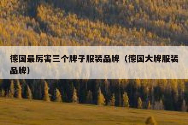 德国最厉害三个牌子服装品牌(德国大牌服装品牌) 第1张 德国最厉害三个牌子服装品牌(德国大牌服装品牌) 第1张