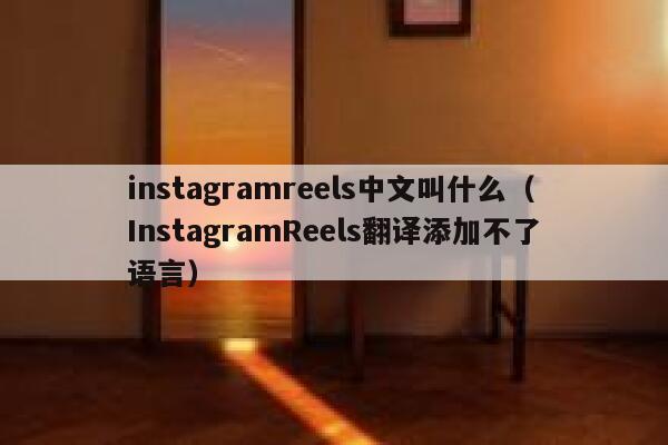 instagramreels中文叫什么(InstagramReels翻译添加不了语言) 第1张 instagramreels中文叫什么(InstagramReels翻译添加不了语言) 第1张