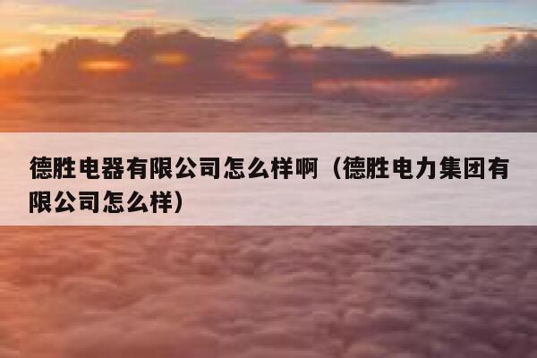 德胜电器有限公司怎么样啊(德胜电力集团有限公司怎么样) 第1张 德胜电器有限公司怎么样啊(德胜电力集团有限公司怎么样) 第1张