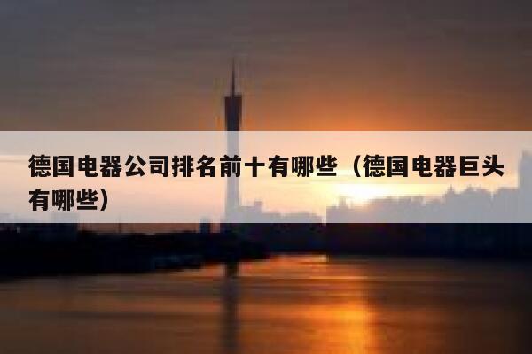 德国电器公司排名前十有哪些（德国电器巨头有哪些） 第1张