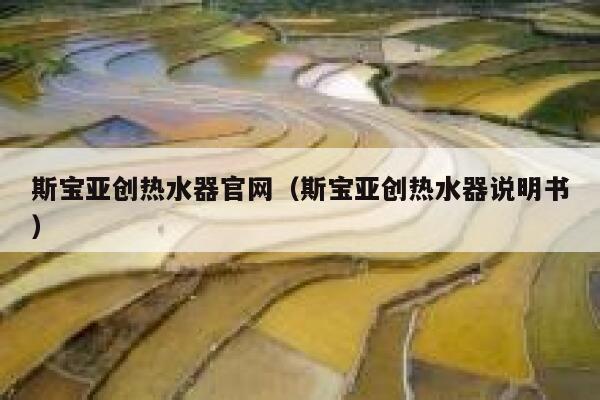 斯宝亚创热水器官网(斯宝亚创热水器说明书) 第1张 斯宝亚创热水器官网(斯宝亚创热水器说明书) 第1张