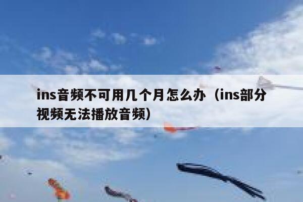 ins音频不可用几个月怎么办(ins部分视频无法播放音频) 第1张 ins音频不可用几个月怎么办(ins部分视频无法播放音频) 第1张