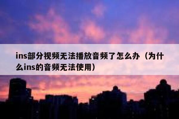 ins部分视频无法播放音频了怎么办(为什么ins的音频无法使用) 第1张 ins部分视频无法播放音频了怎么办(为什么ins的音频无法使用) 第1张