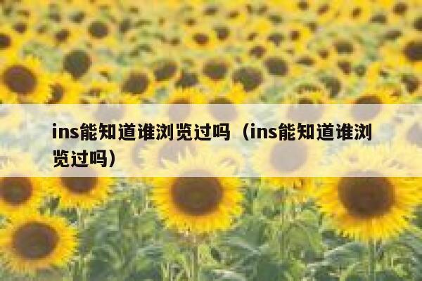ins能知道谁浏览过吗(ins能知道谁浏览过吗) 第1张 ins能知道谁浏览过吗(ins能知道谁浏览过吗) 第1张