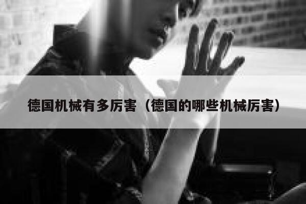 德国机械有多厉害(德国的哪些机械厉害) 第1张 德国机械有多厉害(德国的哪些机械厉害) 第1张
