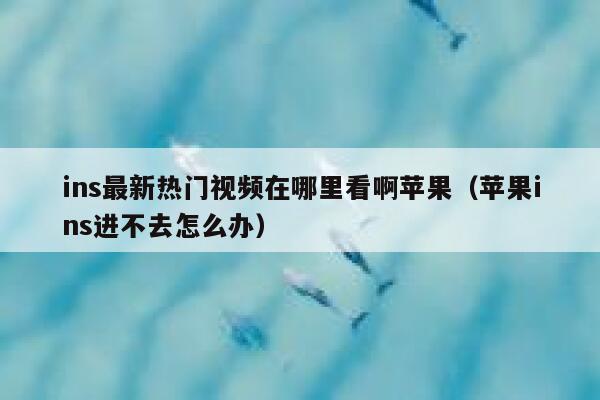 ins最新热门视频在哪里看啊苹果(苹果ins进不去怎么办) 第1张 ins最新热门视频在哪里看啊苹果(苹果ins进不去怎么办) 第1张