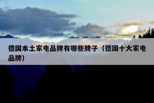 德国本土家电品牌有哪些牌子(德国十大家电品牌) 第1张 德国本土家电品牌有哪些牌子(德国十大家电品牌) 第1张