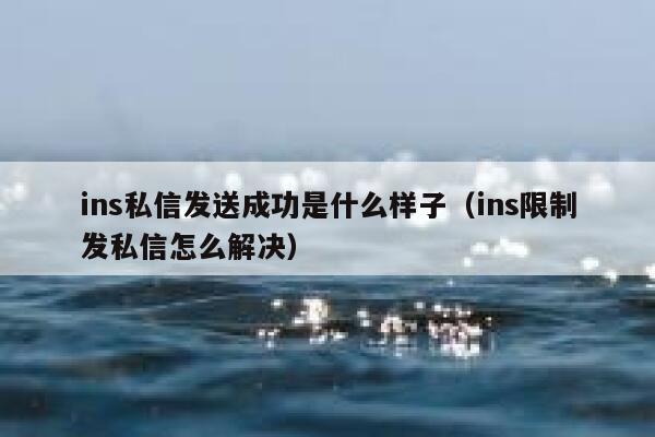ins私信发送成功是什么样子(ins限制发私信怎么解决) 第1张 ins私信发送成功是什么样子(ins限制发私信怎么解决) 第1张