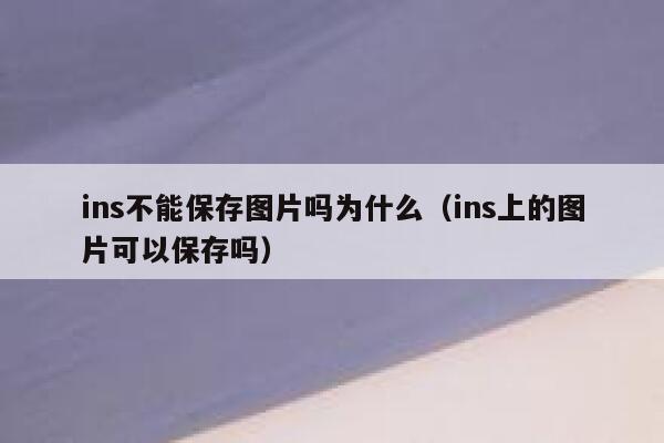 ins不能保存图片吗为什么(ins上的图片可以保存吗) 第1张 ins不能保存图片吗为什么(ins上的图片可以保存吗) 第1张