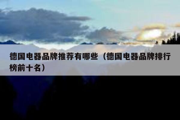 德国电器品牌推荐有哪些(德国电器品牌排行榜前十名) 第1张 德国电器品牌推荐有哪些(德国电器品牌排行榜前十名) 第1张