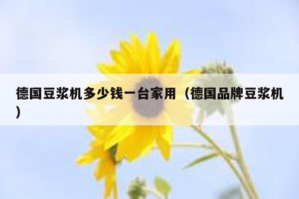 德国豆浆机多少钱一台家用(德国品牌豆浆机) 第1张 德国豆浆机多少钱一台家用(德国品牌豆浆机) 第1张