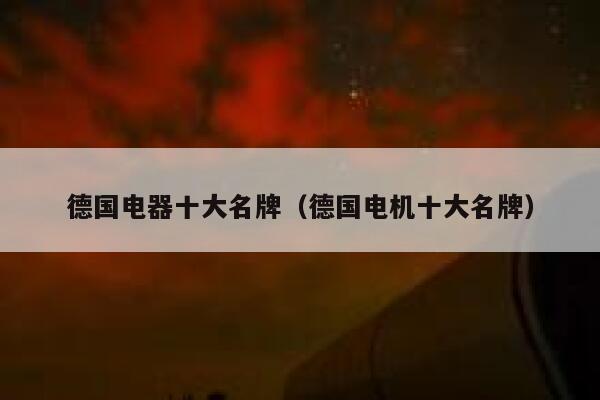 德国电器十大名牌(德国电机十大名牌) 第1张 德国电器十大名牌(德国电机十大名牌) 第1张