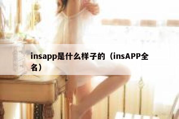 insapp是什么样子的(insAPP全名) 第1张 insapp是什么样子的(insAPP全名) 第1张