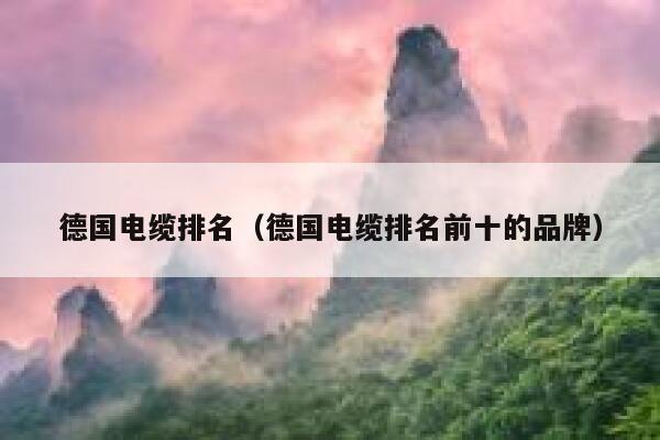 德国电缆排名（德国电缆排名前十的品牌） 第1张