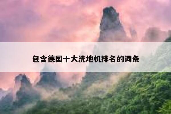 包含德国十大洗地机排名的词条 第1张 包含德国十大洗地机排名的词条 第1张