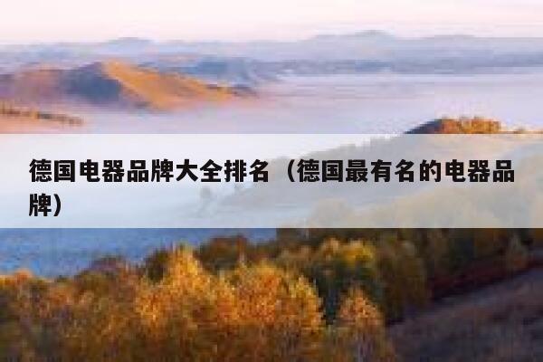 德国电器品牌大全排名（德国最有名的电器品牌） 第1张
