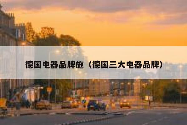 德国电器品牌施(德国三大电器品牌) 第1张 德国电器品牌施(德国三大电器品牌) 第1张