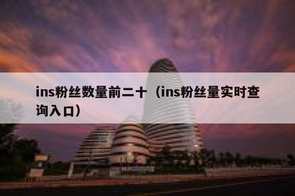 ins粉丝数量前二十（ins粉丝量实时查询入口） 第1张
