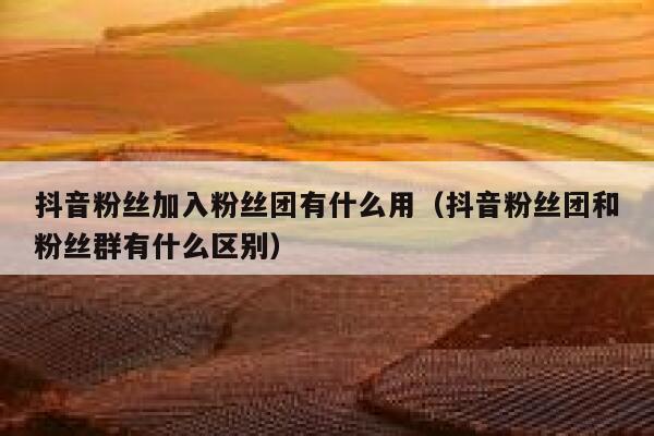 抖音粉丝加入粉丝团有什么用(抖音粉丝团和粉丝群有什么区别) 第1张 抖音粉丝加入粉丝团有什么用(抖音粉丝团和粉丝群有什么区别) 第1张