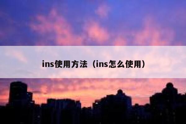 ins使用方法（ins怎么使用） 第1张