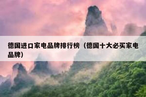 德国进口家电品牌排行榜(德国十大必买家电品牌) 第1张 德国进口家电品牌排行榜(德国十大必买家电品牌) 第1张