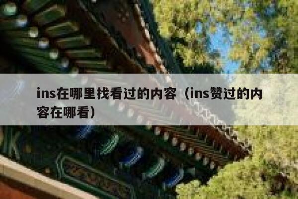 ins在哪里找看过的内容(ins赞过的内容在哪看) 第1张 ins在哪里找看过的内容(ins赞过的内容在哪看) 第1张