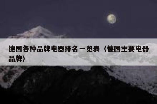 德国各种品牌电器排名一览表(德国主要电器品牌) 第1张 德国各种品牌电器排名一览表(德国主要电器品牌) 第1张