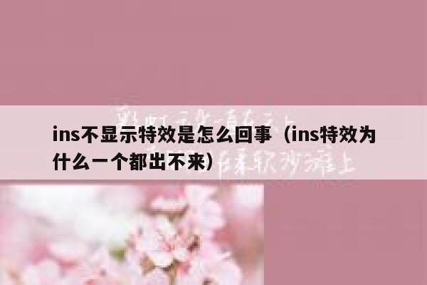 ins不显示特效是怎么回事(ins特效为什么一个都出不来) 第1张 ins不显示特效是怎么回事(ins特效为什么一个都出不来) 第1张