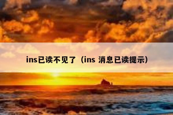 ins已读不见了(ins 消息已读提示) 第1张 ins已读不见了(ins 消息已读提示) 第1张